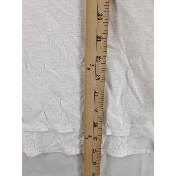 Slub Tee Kirkland Signature White XXL Curved Hem Layering Hi Low Relaxed Cotton - Picture 7 of 8
